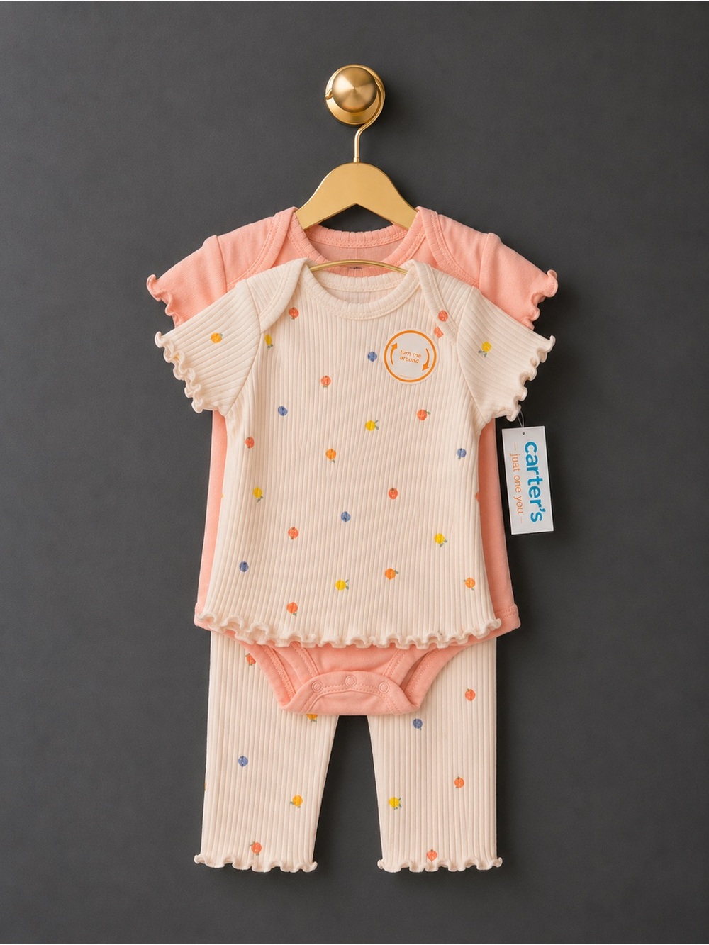 Carter's Baby Girl 3pc Fruit Outfit Set NWT 1-3M Pink